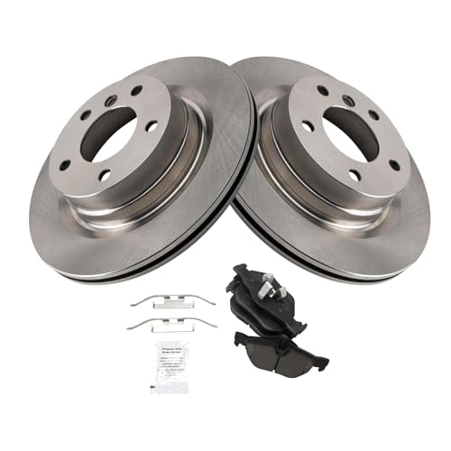 Image of TRQ Rear Brake Pad and Rotor Set Ceramic Compatible with 2012-2013 BMW 328i