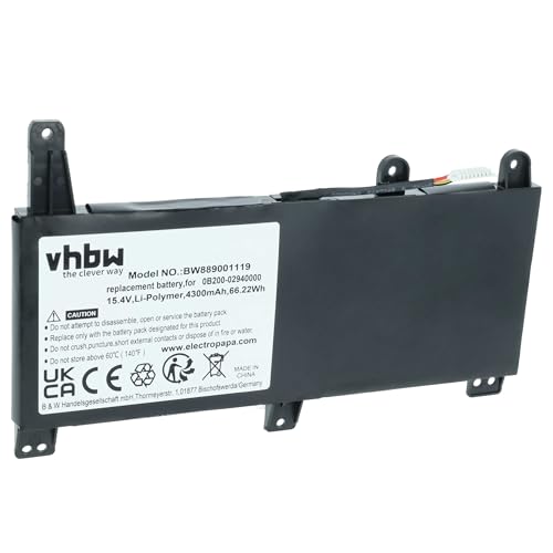 Image of vhbw Battery compatible with Asus ROG Strix G G531GV-AL317, G731GU-EV001T, G531GV-AL022T Laptop (4300 mAh, 15.4 V, Li-polymer)