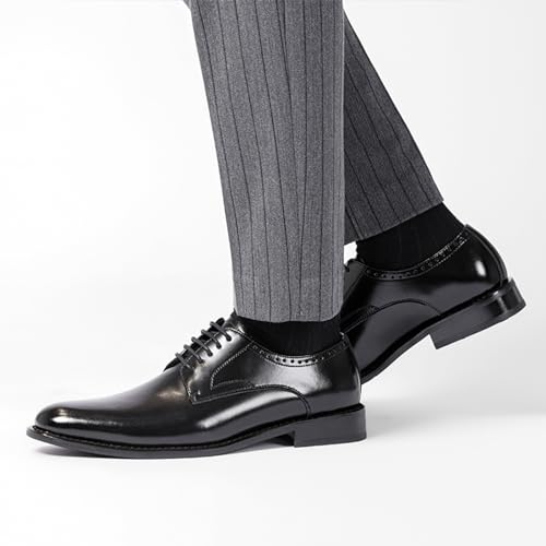 Men's Classic Leather Lace Up Dress Oxford Shoes Comfortable Low Heel Business Casual Shoes Modern Wedding Work Formal Shoes4