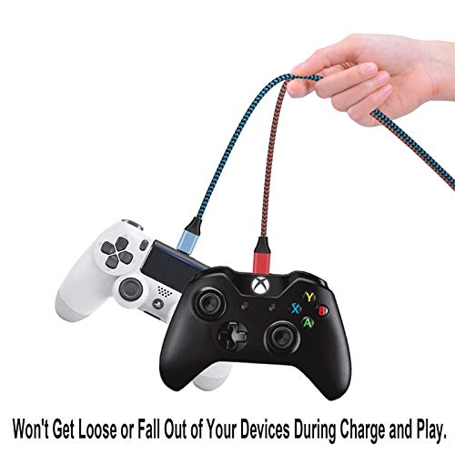 Charger Cable For Ps4 Controller 2Pack 15Ft Extra Durable Nylon Braided Micro Usb Fast Charging Cord Compatible With Playstation 4,Xbox One S/X Controller,Samsung Galaxy S7 S6,J7 J3 Note 5 4 And More #TOP1