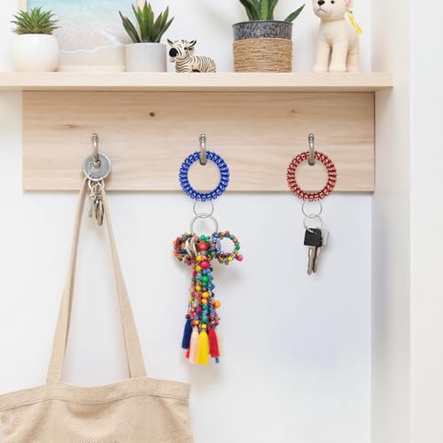 Image of TENOC Spiral Coil Keychain, Anti-lost Key Chain Holder Lanyard Cord for Sauna Outdoor Sports and Gym Pool