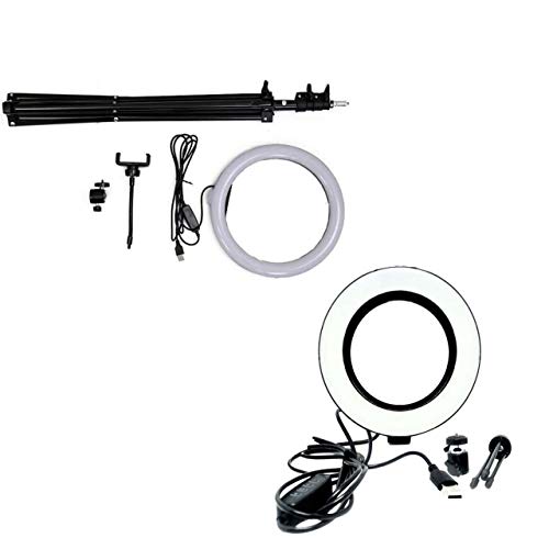 Kit Iluminador Anel de Led Ring Light 10 Polegadas 26cm + RingLight 6 Polegadas 16cm de Mesa Youtube