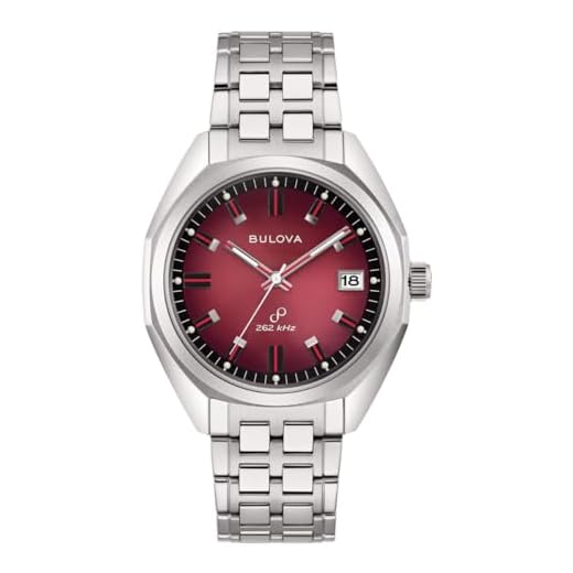 Bulova Sutton Jet Star 96B401 Men's Only Time Watch with Red Background