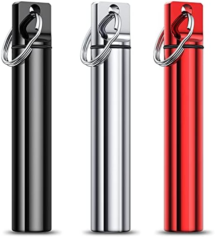 Metal Portable Toothpick Holder Box 3 Pieces ,Pocket Waterproof Case Toothpicks Container with Keychain for Outdoor Picnic and Camping travel purse Ear Wax Removal Tool Case Needle Holder cotton swab