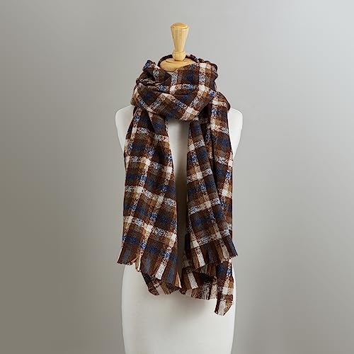 Hadley Wren Women's Autumn Plaid Scarf, Warm & Soft Wrap3