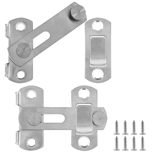 Jiozermi 2 Sets Stainless Steel Flip Latch Lock, Flip Door Latch, Safety Door Lock For Barn Gate Door Cabinet Furniture Window, Brushed Nickel #TOP22