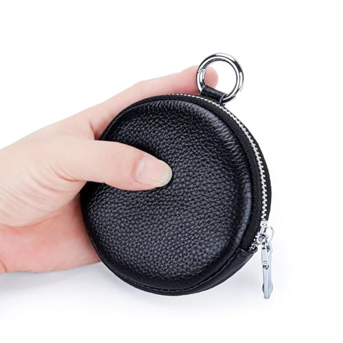 1 Pcs Leather Zipper Coin Purse Wallet With Keychain, Coin Organizer, Change Holder,Card Case, Mini Leather Zipper Storage Bag for Men & Women3