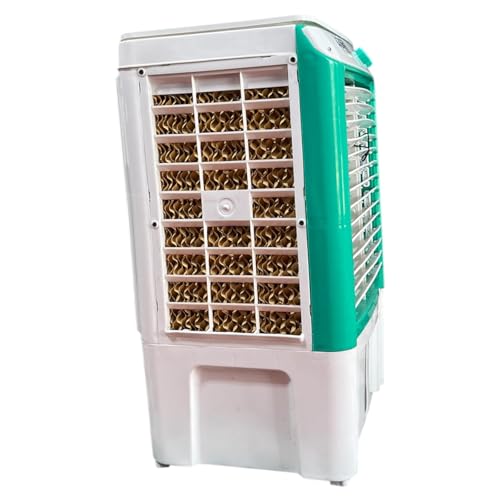 Image of AquaChill Air Cooler | 2-Speed Control | Water Tank | Turquoise & White 120 Watts
