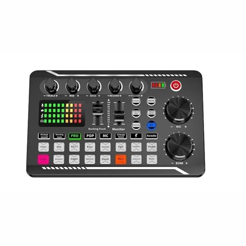 ARTGOS Miscelatore Professionale Scheda Audio Live F998 e interfaccia Audio con Effetti Mixer DJ e Cambio Voce, Mixer Audio Stereo Bluetooth Pratico e Multifunzionale