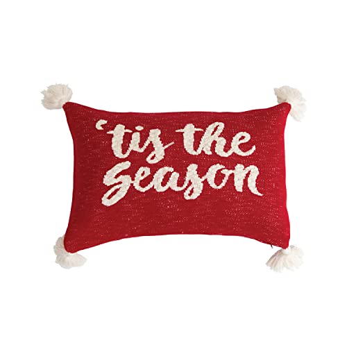 Creative Co-Op 24x16 Cotton Knit 'Tis The Season Lumbar Pillow