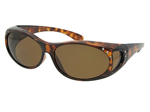 Smaller Size Fashion Polarized Fit Over Sunglasses with Rhinestones F3
