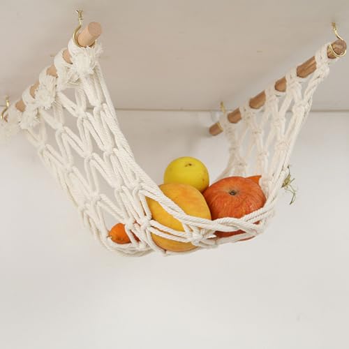 Hamaca de frutas para ganar espacio en encimeras con cesta colgante 8