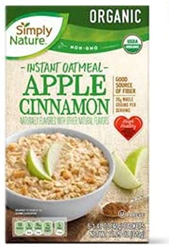 Simply Nature Organic Instant Oatmeal Apple Cinnamon 11.28 oz