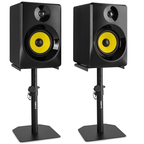 Vonyx SMN50B monitores Estudio Activos 140W + Soportes Mesa SMS10 | Altura Regulable, Sonido Profesional, Control de ecualización, Set Ideal para Home Studio y DJ