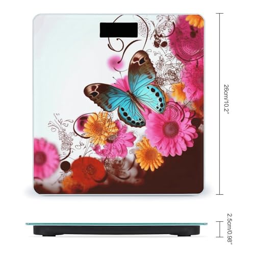 Báscula Digital de Baño Colorful Flower Butterfly 400lb miniatura 2
