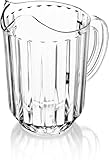 New Star Foodservice 46113 Polycarbonate Plastic Restaurant Water Pitcher, 60-Ounce, Clear, Set of 12