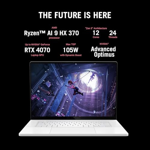 ASUSROG-Zephyrus-G16-16-25K-OLED-ROG-Nebula-Display-240Hz-500-nits-AMD-Ryzen-AI-9-HX-370-Gaming-Laptop-32GB-RAM2TB-SSDRTX-4070Win-11Office-2021Platinum-White185-Kg-GA605WI-QR067WS