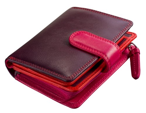 Visconti RB40 Multi Colored Small Soft Leather Ladies Wallet & Purse (Plum Multi)2