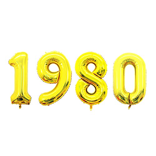 GOER 42 Inch Gold Number Balloons 1980,Helium Balloons for 40th Anniversary Decorations and Birthday - //coolthings.us