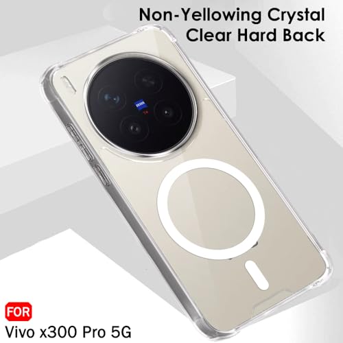 Image of TheGiftKart ShockProof Ultra-Hybrid Back Cover Case for Vivo X300 Pro 5G Compatible with MagSafe | 360 Protection | Crystal Clear Hard Back Cover Case for Vivo X300 Pro (PC & TPU, Transparent Bumper)