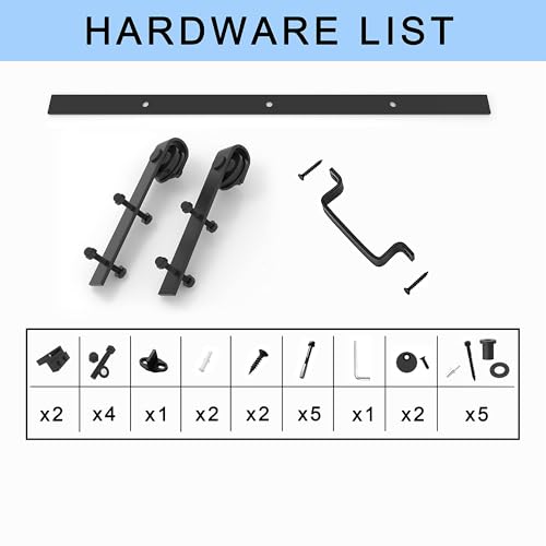 Image of 36 inch x 84 inch White Primed Sliding Barn Door with Hardware Kit Included | MDF Doors Covered with Water-Resistant Surface, Pre-Drilled Holes Easy Assembly, H-Frame
