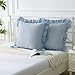 Mywinlle Dusty Blue Plaid Ruffle Throw Pillow Covers for Couch 20