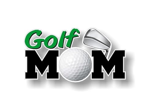 2 Golf MOM Decals Golfing Sports Team Golfer Mothers Day Gift Vehicle Car SUV Vinyl Stickers (2 Decal Set(4''x7''))