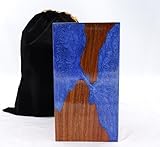S J HANDICRAFTS Ocean Wave Wooden Urn, Hand Crafted Epoxy Resin Ocean Urn, Adult/Pet Funeral Memorial, Human/Pet Ashes, Rectangular Box, Male/Female, 250 Cubic Inches (Large)