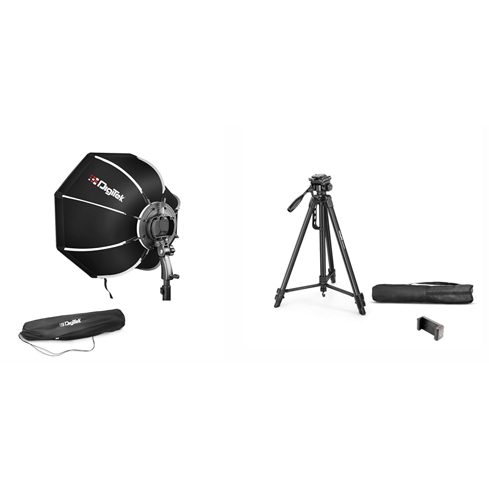 DIGITEK® (DSBH-065) Portable 65cm Octa Soft Box Kit with S2 Type Bracket, 2 White Diffuser, Silver P-image-44