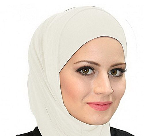 Off white Al Ameera Muslim Hijab Cotton Amira 2 piece Hood & Hijab Tube Underscarf Cap2