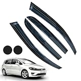 Rain Guards for Volkswagen Golf MK6 Hatchback 2010-2014, Tape-on Side Window Deflectors for Volkswagen Golf, Window Visors for Volkswagen Cars, Car Accessories 4 Rain Guards ＆ 2 Car Coasters