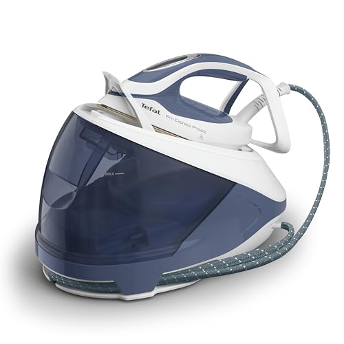 Tefal ProExpress Protect Steam Generator Iron, 7.5-Bar High Pressure, 560g/min Steam Boost, 135g/min Steam Output, No-Setting Technology, Anti-Drip Protection, 1.8 Litre, Blue & White, V9224