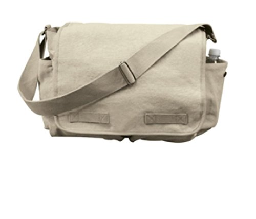 Khaki Classic Army Messenger Heavy Weight Shoulder Bag