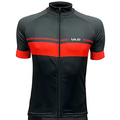 Maillot court sport noir et rouge XL confortable pour entraînement