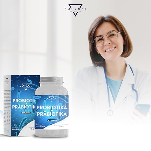 PROBIOTIKA UND PRÄBIOTIKA - 240 KAPSELN | Probiotika Kapseln | Probiona Kulturen Komplex Kapseln | Präbiotika, Verdauungsenzyme + Inulin | Flora Aufbau | Bis zu 20 Mrd KbE