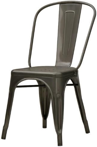 Designform Furnishings Stella Side Chair in Matte Gunmetal