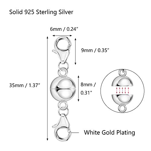 925 Sterling Silver Double Lobster Clasp Magnetic Jewelry Clasps Magnetic Necklace Clasps And Closures Sterling Silver Double Bracelet Necklace Clasp #TOP4