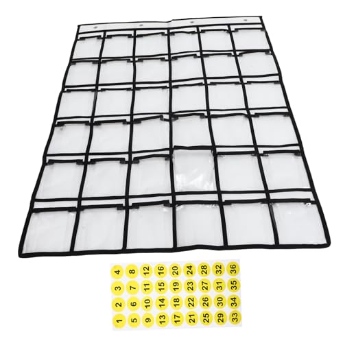 Didiseaon Organizador Colgante para Teléfono Móvil con Bolsa Transparente con Etiquetas para Aula Almacenamiento Práctico para Calculadoras y Tarjetas para Colgar Puerta o Pared