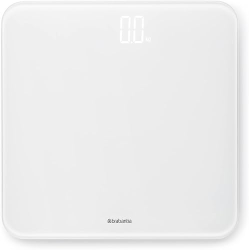 Miniatura 2 de Brabantia Renew Báscula de pesaje digital para baño (blanco) Básculas de peso corporal personal alimentadas por batería con pantalla LED