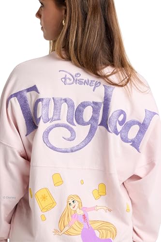 Image of Disney's Rapunzel, Tangled Oversized Cotton Long Sleeve Pink Shirt by Spirit Jersey