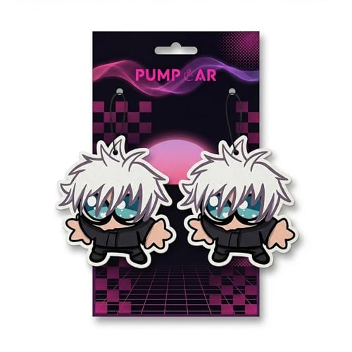 Image of PumpCar 2 pieces Chibbi Gojo Satoru double-sided hanging Japanese anime cherry scented car air freshener Cool anime hanging for rearview mirror Car Interior Accessories Gifts