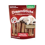 DreamBone DreamSticks, Rawhide Free Dog Chew Sticks Made with Real Chicken and Vegetables, 9 Sticks
