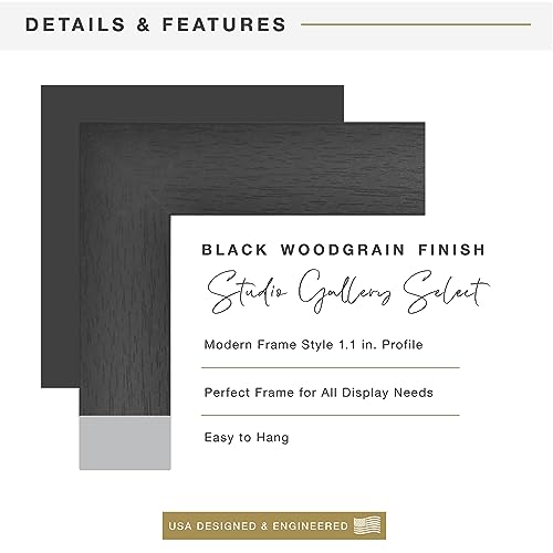 Mcs Studio Gallery 20X24 Matted To 16X20 Poster Frame Black Woodgrain thumb #3