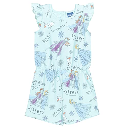 Disney Frozen Elsa Princess Anna Olaf Toddler Girls Sleeveless Romper Blue 4T - image 1