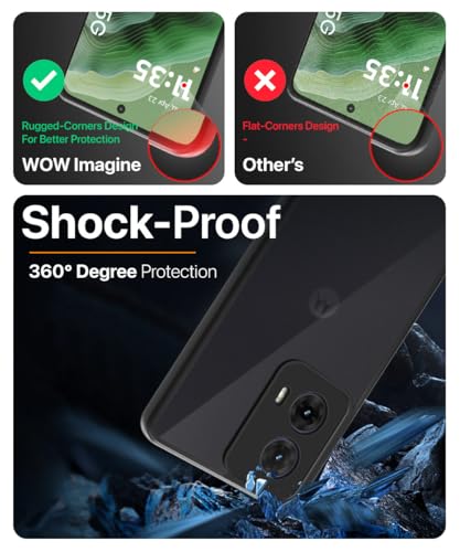 Image of WOW IMAGINE Translucent Hybrid Back Case Cover for Motorola Moto G35 5G Smoked Matte Back | Shock Proof 360 Degree Protection | Protective Hard Case - Matte Black