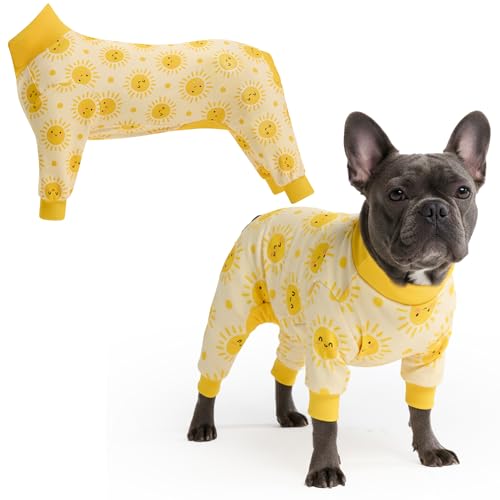 Image of Spark Paws Dog Pajama, Dog Recovery Suit Male, Onesie, Ultra-Soft and 4-Way Stretch, for Small Medium and Large Breeds - Sunshine - XL