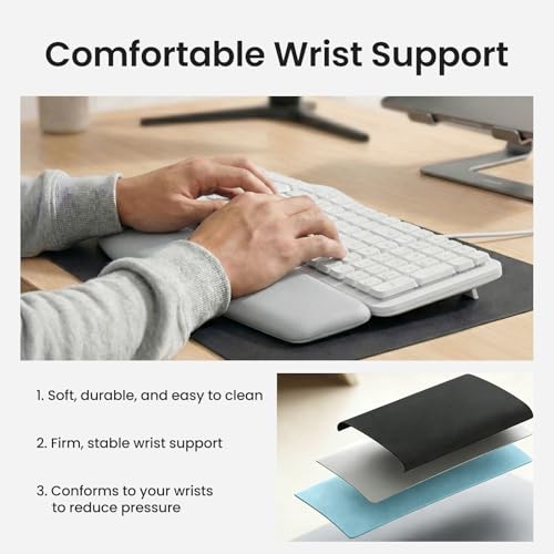 Image of Nulea Ergonomic Split Keyboard, Wired Natural Typing Keyboard with Integrated Palm Rest for Wrist Pain Relief, 2-in-1 Type C&Type A Plug for Mac,Windows,Office & Home(White)