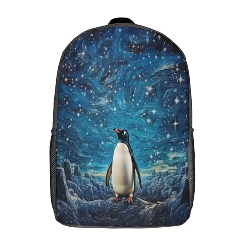 Sac à dos pingouin 3D de 17 pouces pour garçon en école primaire