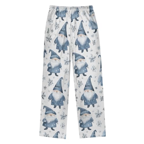 Christmas Pajama Pants Gray Christmas Gnomes Snow Long Sleep Pants Lounge Bottoms2