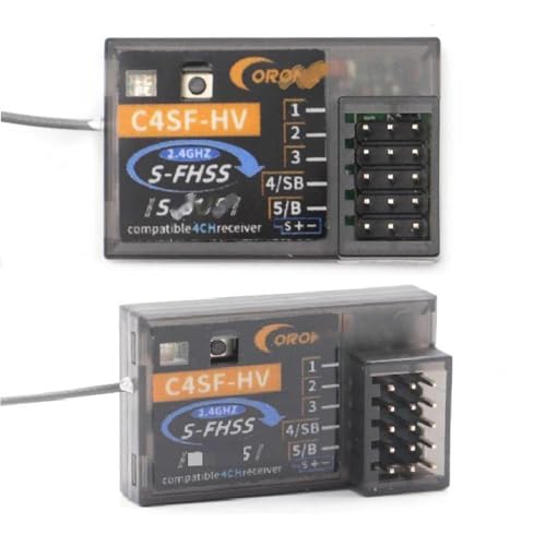 Corona C4SF C4SF-HV 2.4GHz 4 Channels S-FHSS/FHSS SBUS Compatible Receiver for FUTABA S-FHSS FHSS 3PV/7PX/4PLS/4PV/7PX/4PX etc Models Parts (2PCS C4SF-HV)